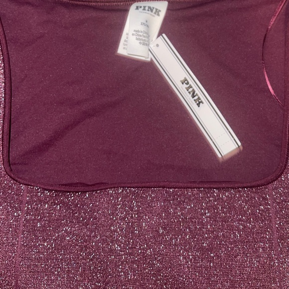PINK BY VICTORIA SECERT LONG SLEEVE BODYSUIT - BURGUNDY SIZES XS, S, M, (NWT) - Picture 6 of 6